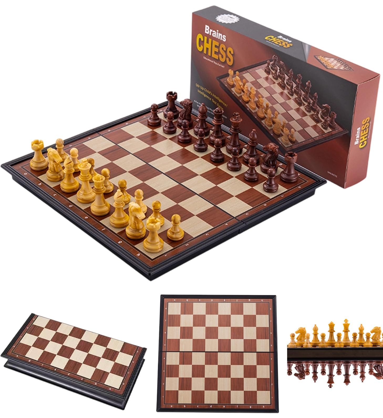 Chess Sets Magnetic Board Games – 9.5 Inches Travel Standard, Wooden-style