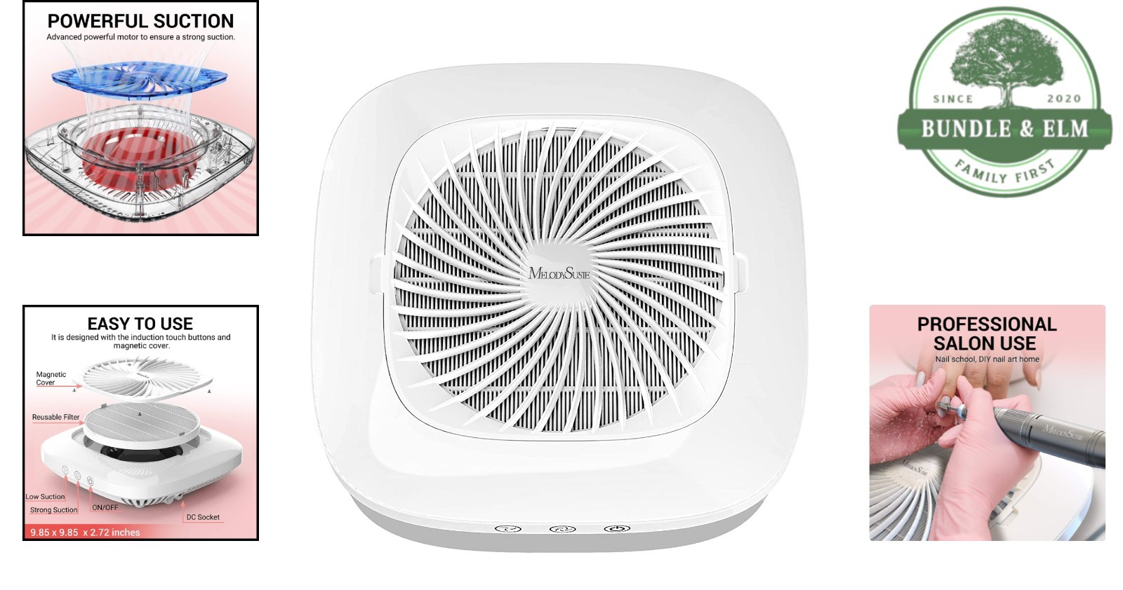 Professional Nail Dust Collector with Powerful Suction and Adjustable Modes