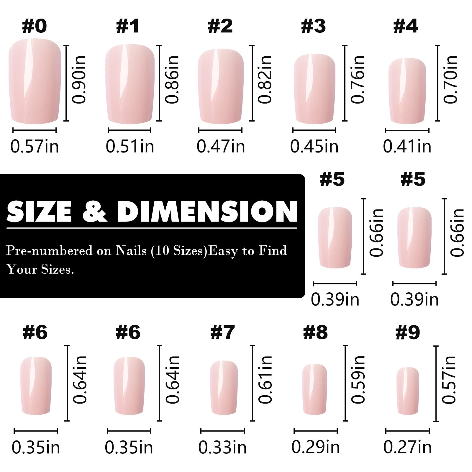 240pc Press on Nails Medium Square Fake Nails Press ons Square Nail Tips Nude