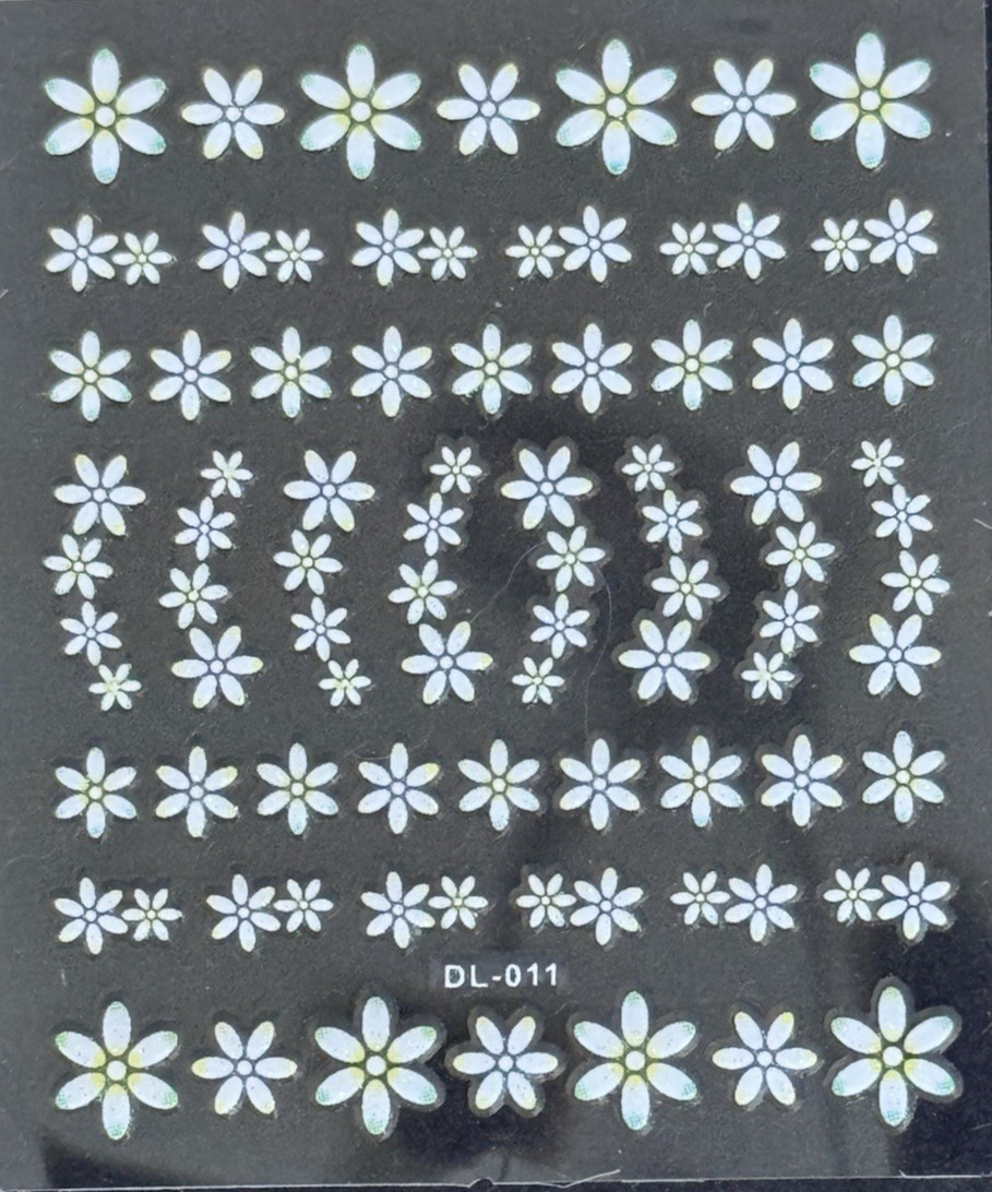 3D Nail Art Mini Flower, Heart, Bows Adhesive Stickers Floral Decals Transfers