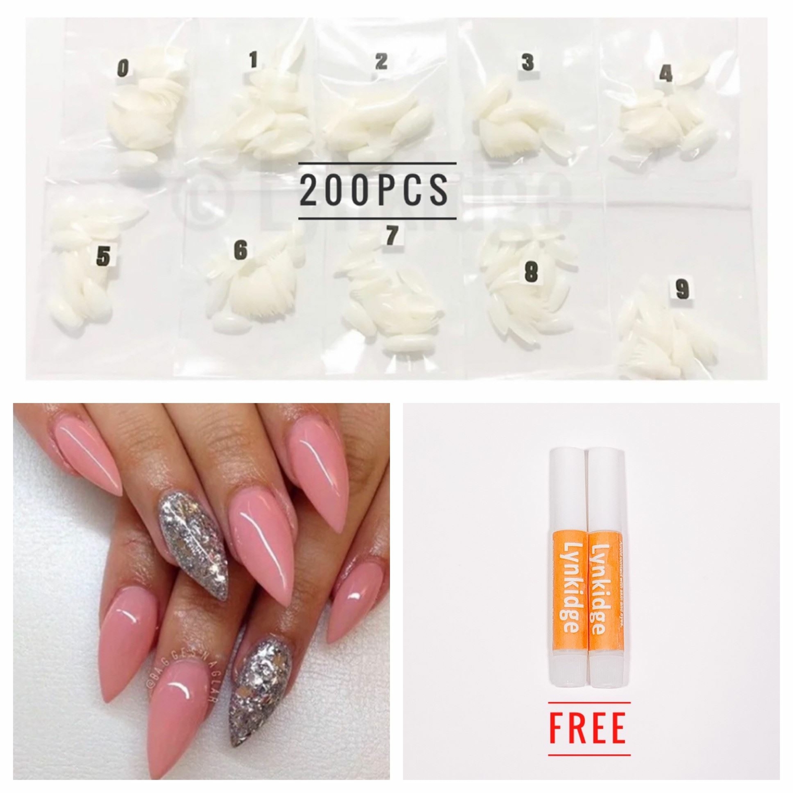 MultiColor Selection – 200PCS Full Cover Short Stiletto Nails