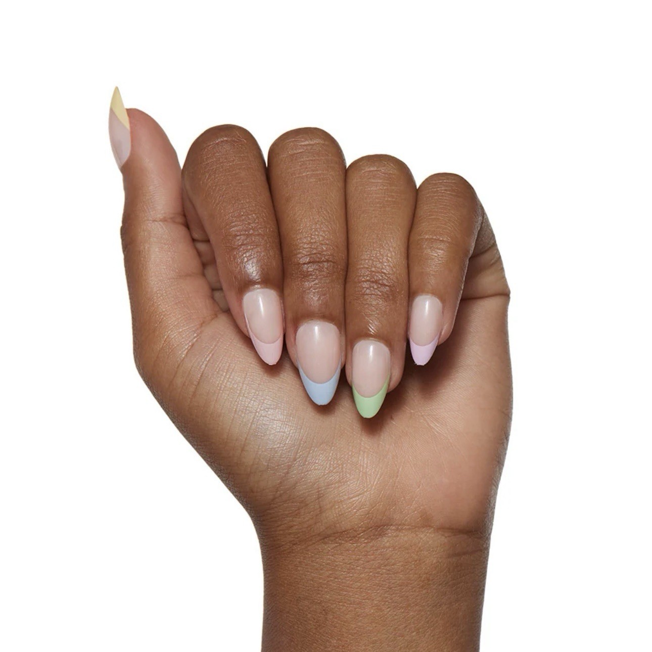 GLAMNETICS Press On Nails CONFETTI Short Almond BRAND NEW NIB Pastels FRENCH TIP