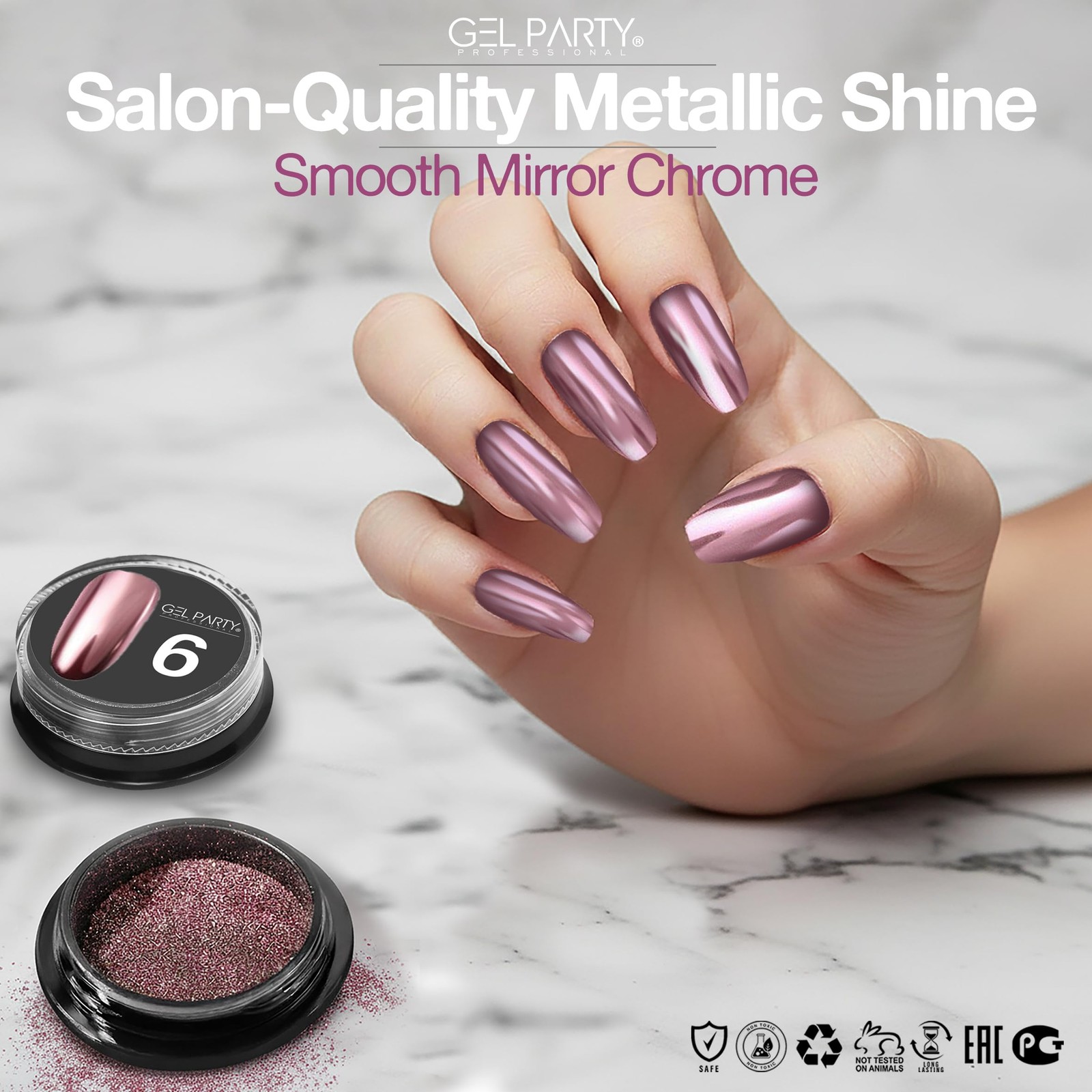 GELPARTY 16 Colors Chrome Nail Powder Set, Premium Mirror & Holographic Effec…