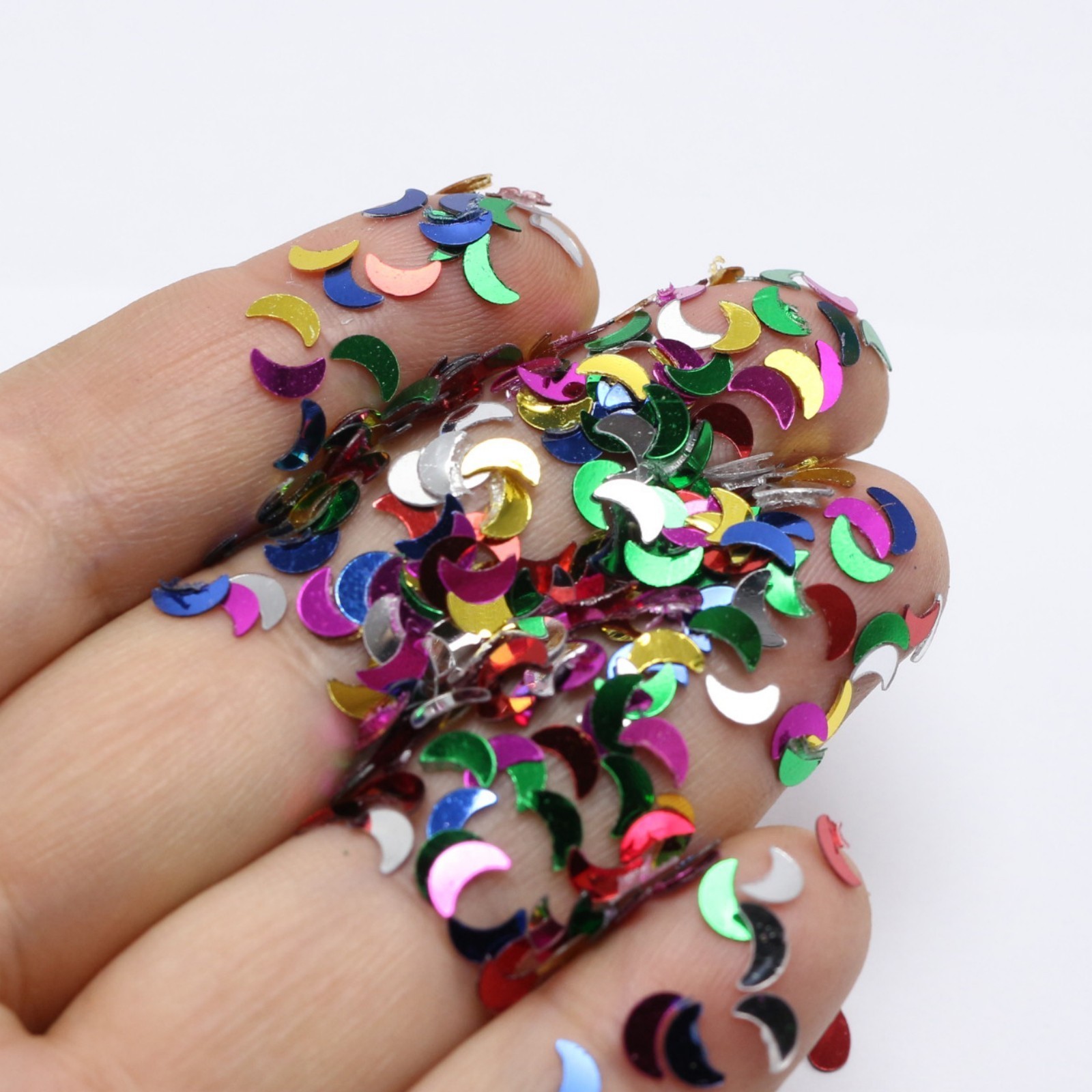 50Gram Mixed Color Metallic Moon Sequins Loose Tiny Tip 5X3mm Nail Art Scrapbook