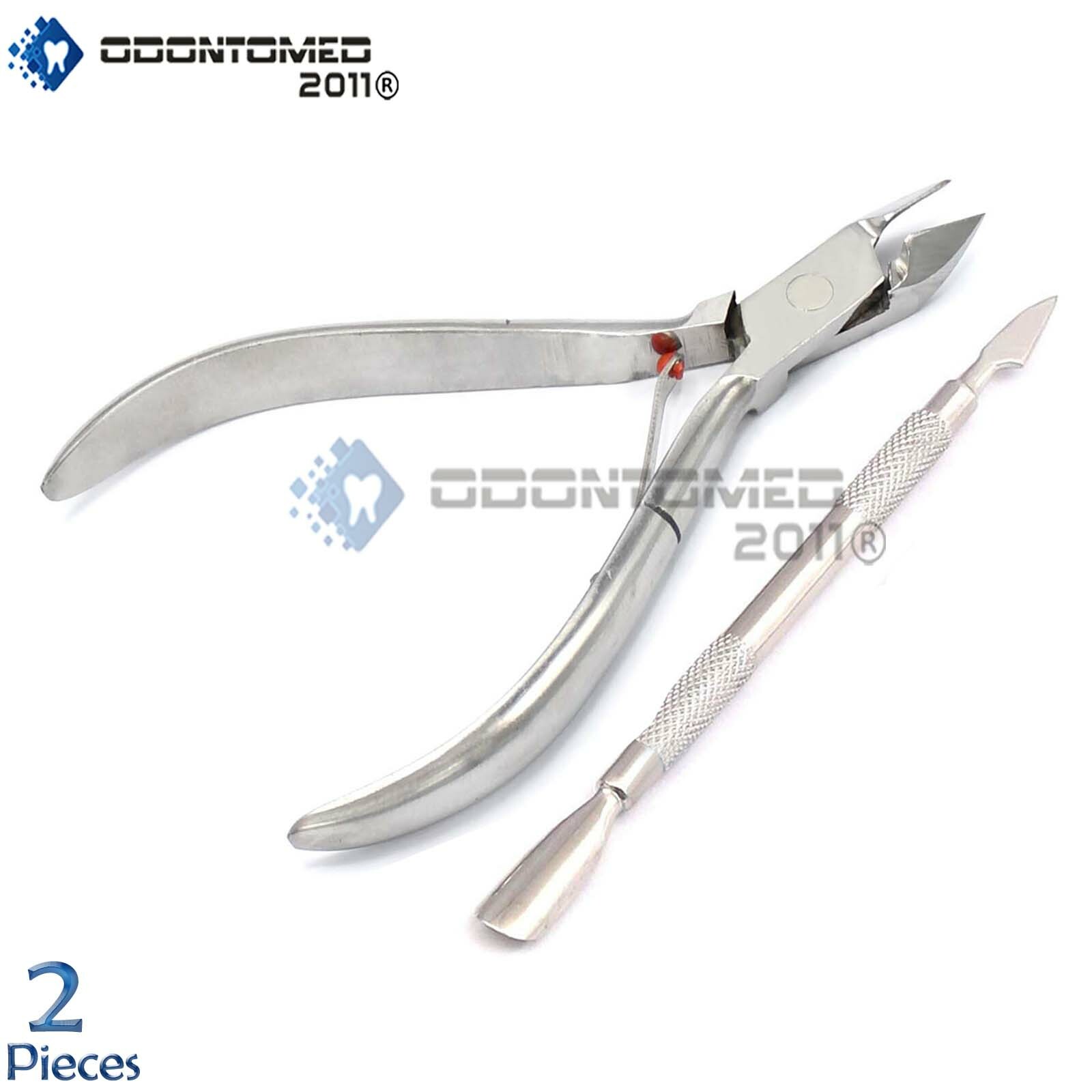 ODM 2-Pc Nail Cuticle Nipper, Cuticle Pusher Dead Skin Pedicure Nail Art Clean