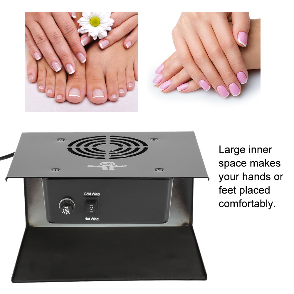 300W Nail Polish Dryer Fan Warm & Cool Wind For Drying Pedicure Manicure Machine