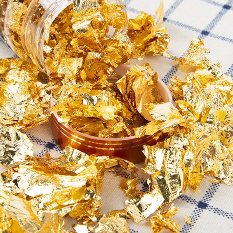 3/4/5/10g Shiny Gold Leaf Flakes Sequin Glitter Confetti For Painting / Nail Art
