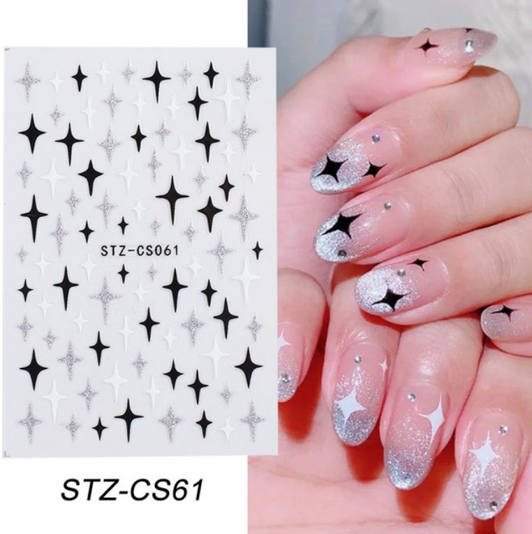 Nail Stickers Art Decal DIY Design Waterproof 3D Butterfly Heart Letters US NS7