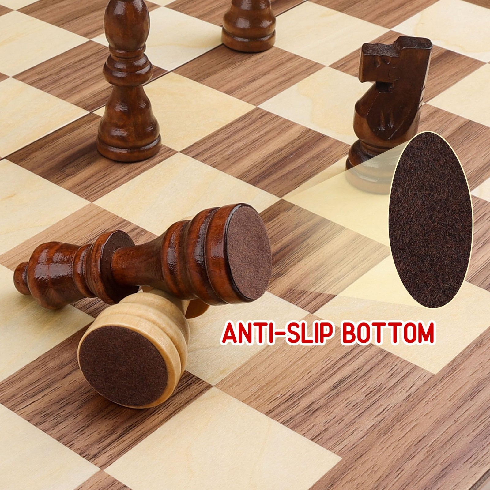 Gothink Chess Set Board Games for Adults, 15” 15 inches x 15 inches, Brown