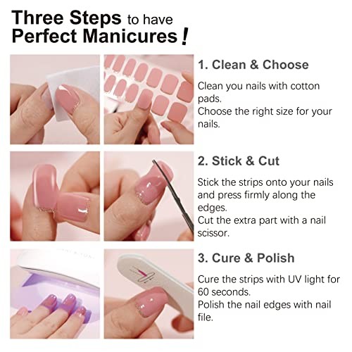 Semi Cured Gel Nail Strips Marble () Gold Glitter Gel Nail Desert Rose