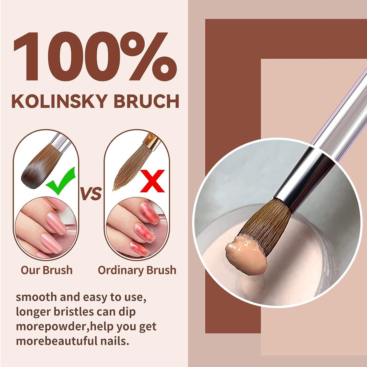 Kolinsky Acrylic Nail Brush #20 Wooden Handle
