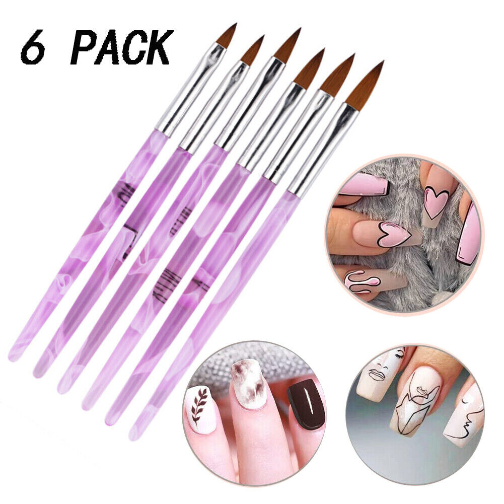 Wood Metal Kolinsky Sable Hair Acrylic Nail Brush Handle for Manicure Tools US