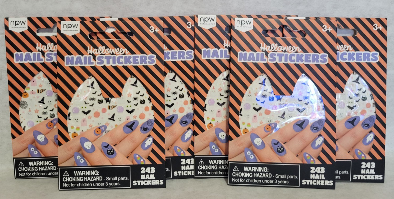 NPW Halloween Nail Stickers 243 Count Stickers Per Pack 6 Packs New