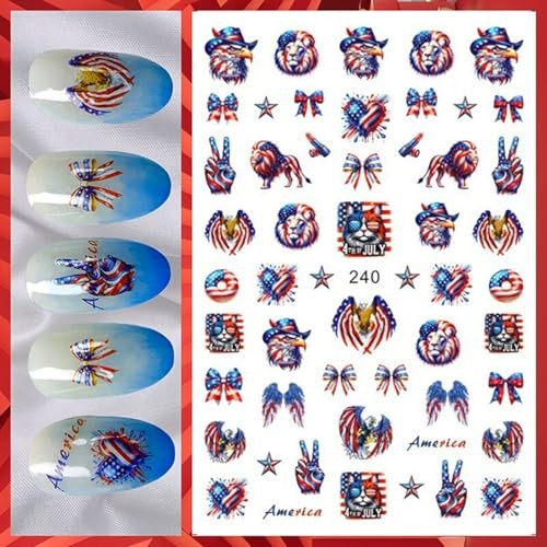 4th of July Nail Sticker for Art Self Art Self Adhesive Indenpendece Day Nail