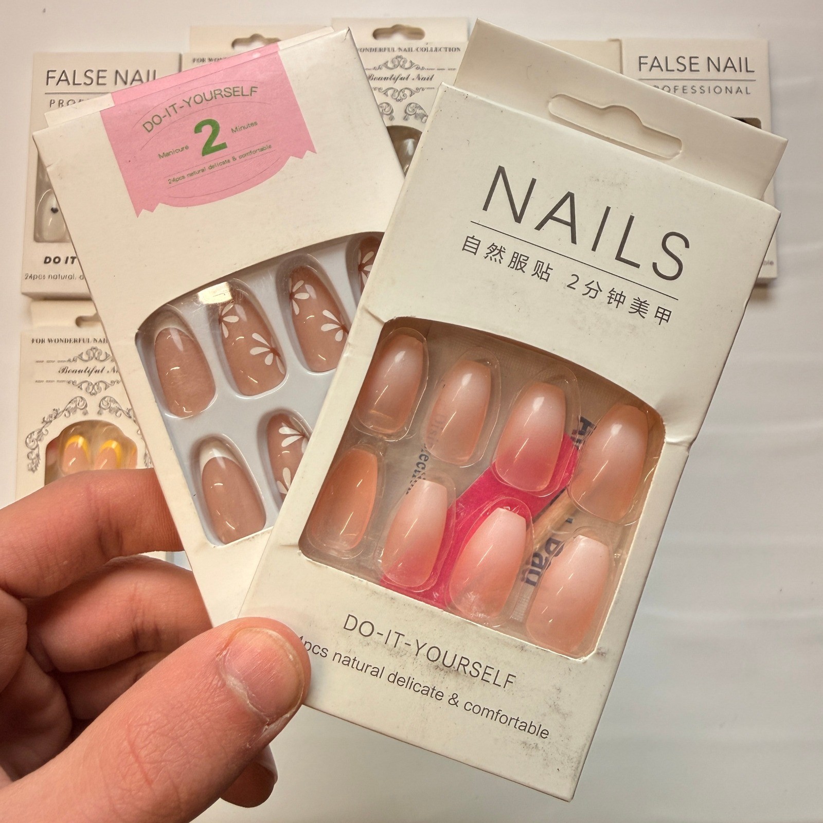 Lot of 10 Pack of 24 New False Press On Nails Assorted Designs and Colors №N4