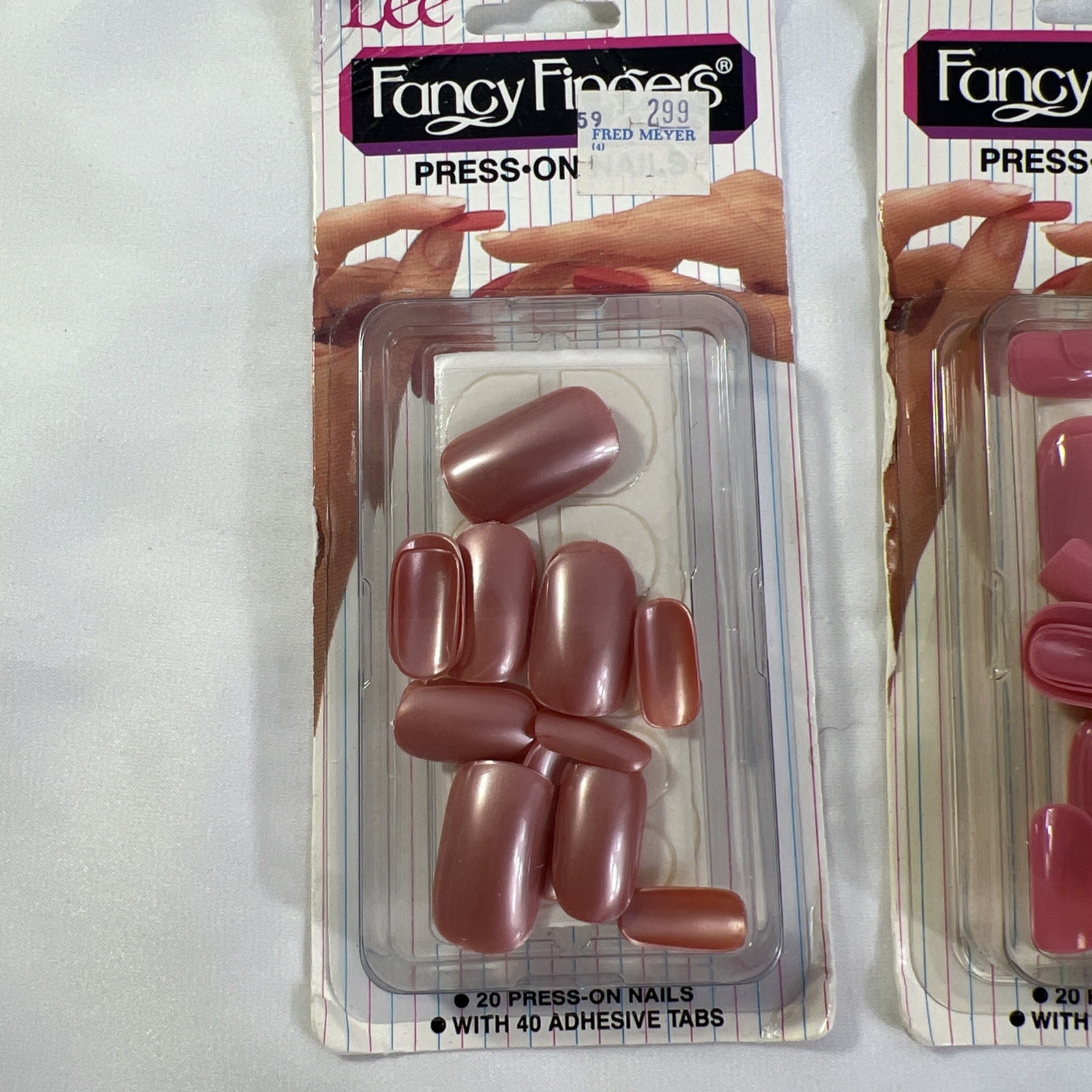 Vinatge Lee Fancy Fingers Press On Nails Rootbeer Float & Antique Mauve New