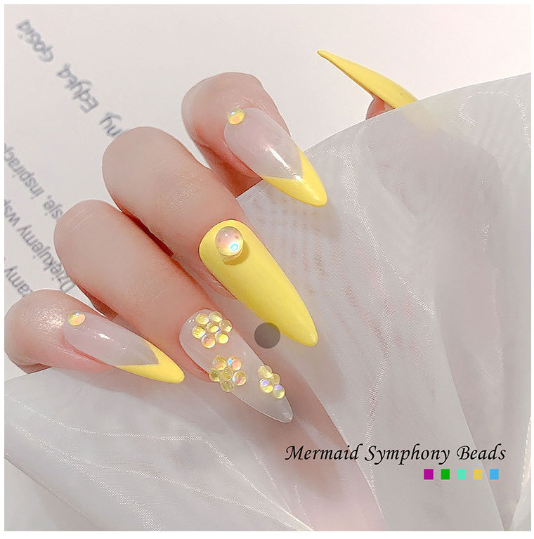 300Pcs Mermaid Symphony Beads Nail Art Case Décor Charms Rhinestone Flatback DIY