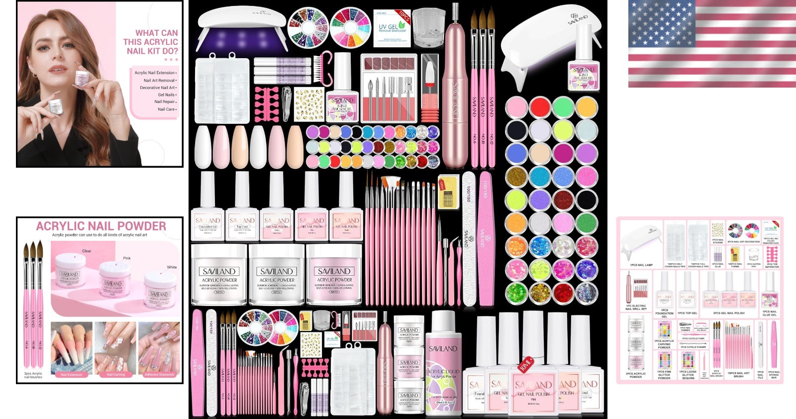 Full Acrylic Nail Kit with Nail Art Accessories