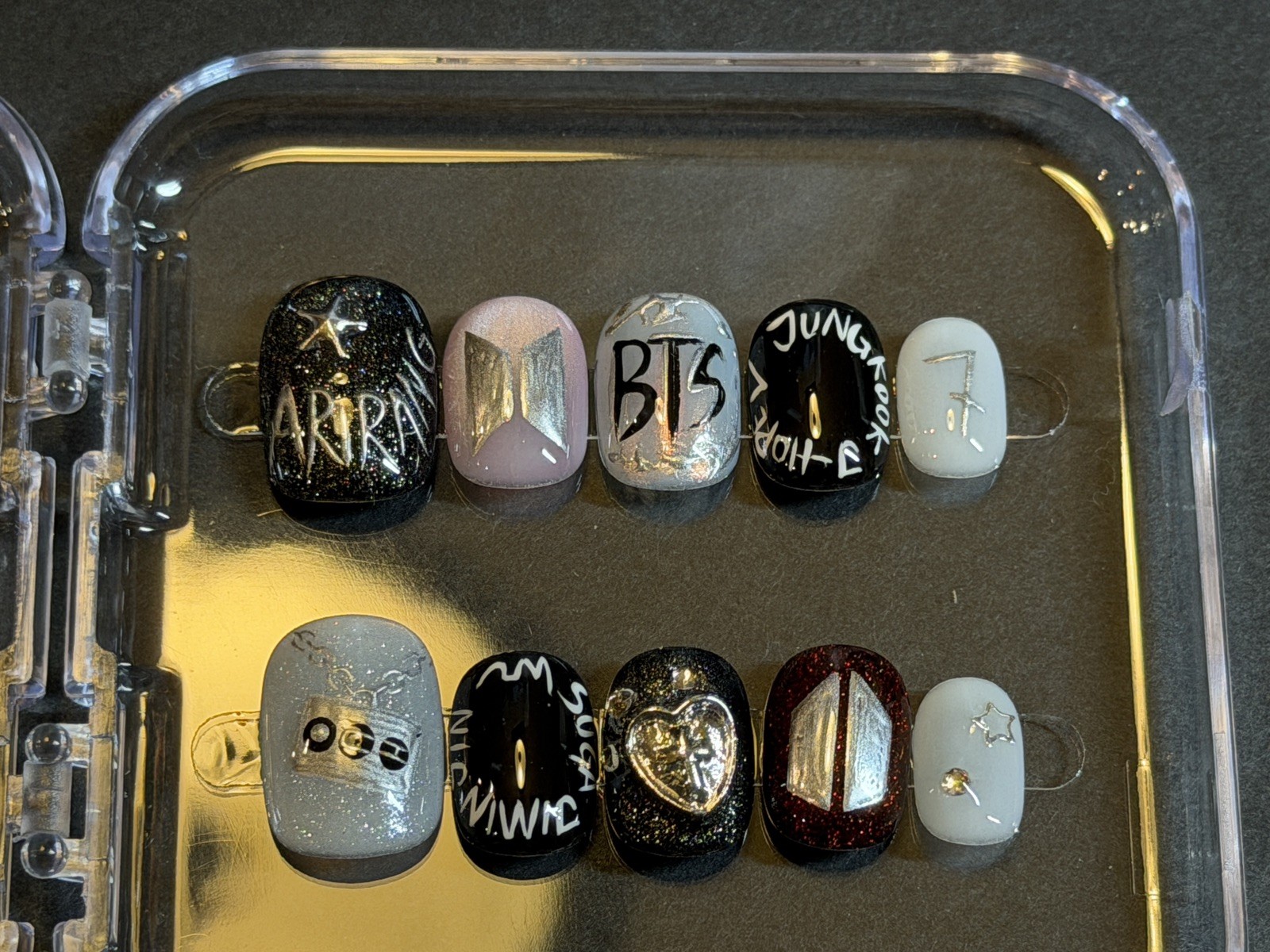 BTS Arirang World Tour Press On Nails size Small – Short Jungkook RM suga