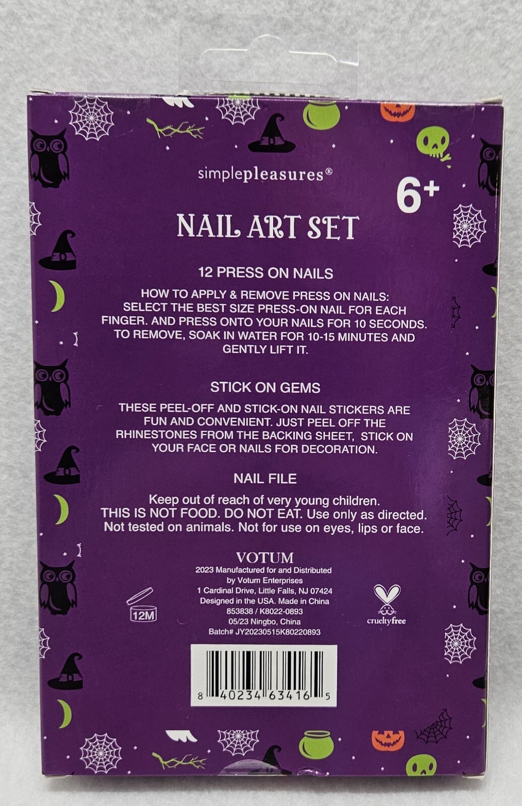 Simple Pleasures 12 Piece Halloween Nail Art Set/New