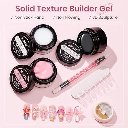 Clear Pink Solid Builder Gel for 3D Nail Art, Hard Gel for Extensions & DIY Mani