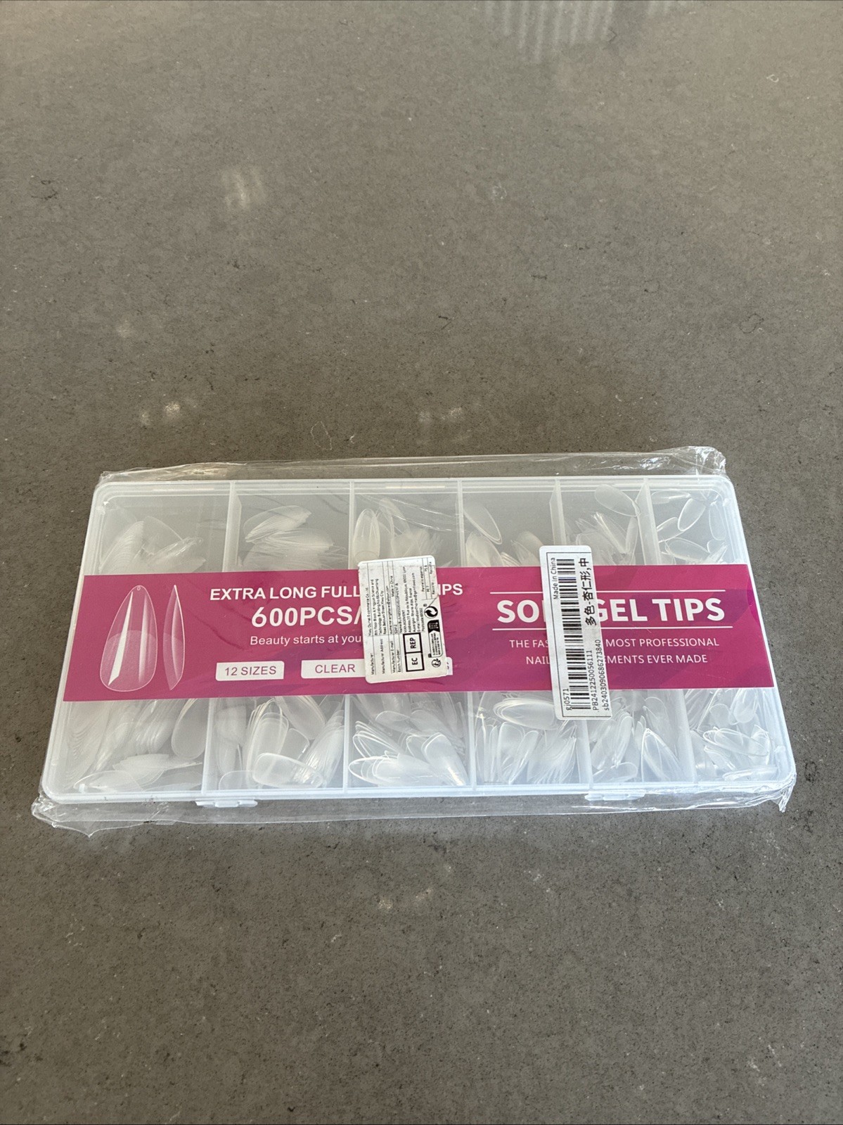 Extra Long Full Coverage Soft Gel Tips ALMOND 600 Pieces | New W/ Fast Shipping