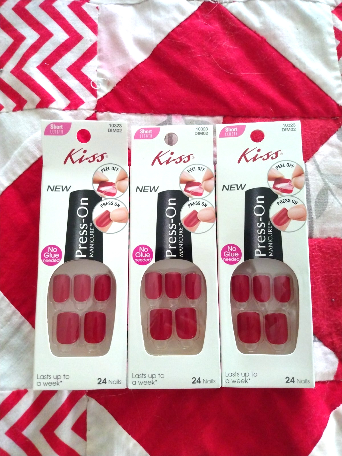 KISS Press On Short Length Blown Kiss Nails DIM02, 3 Pack
