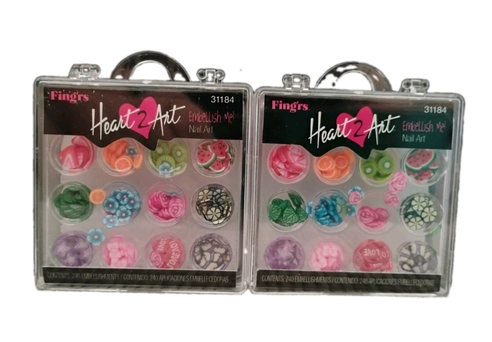 2 PACK Fing’rs Heart 2 Art Finger Nail Art Embellishments #31184 Embellish Me!