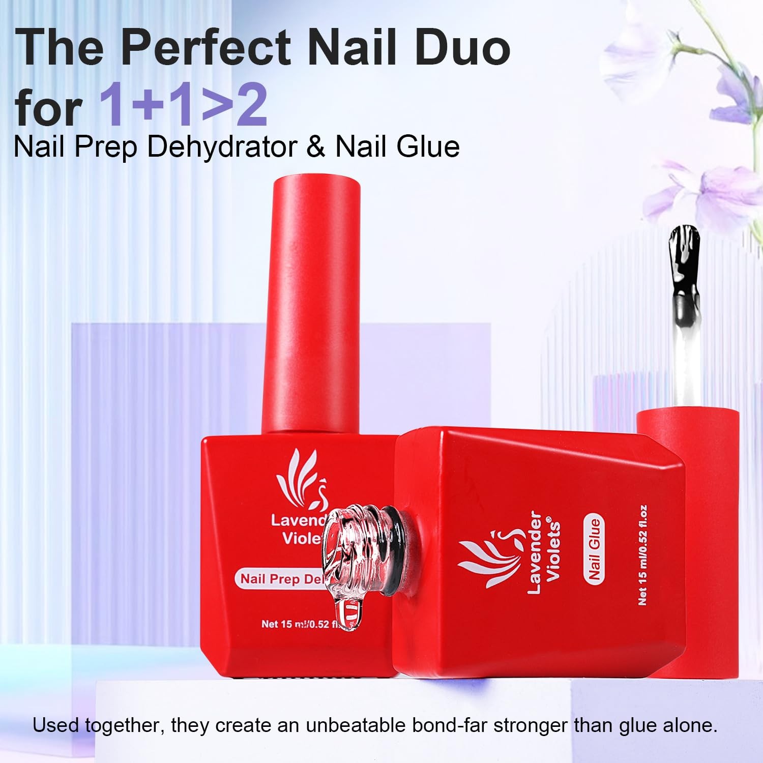 10 in Nail Glue and Prep Dehydrator Set 15ml for Acrylic Nails Tips Press on …