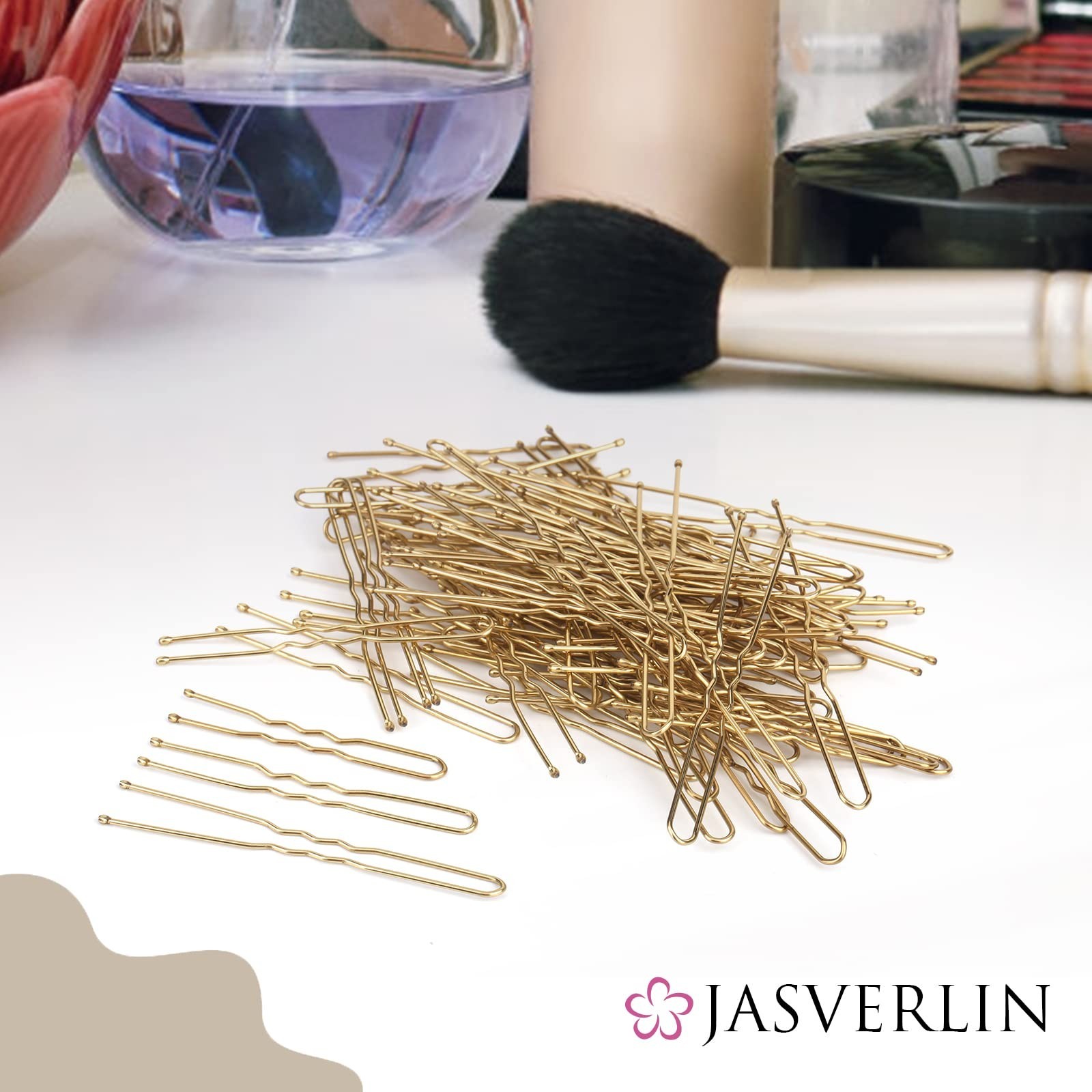 Blonde U Shaped Hair Pin for Buns, Gold Large Mini U Bobby Pins for Women Gir…