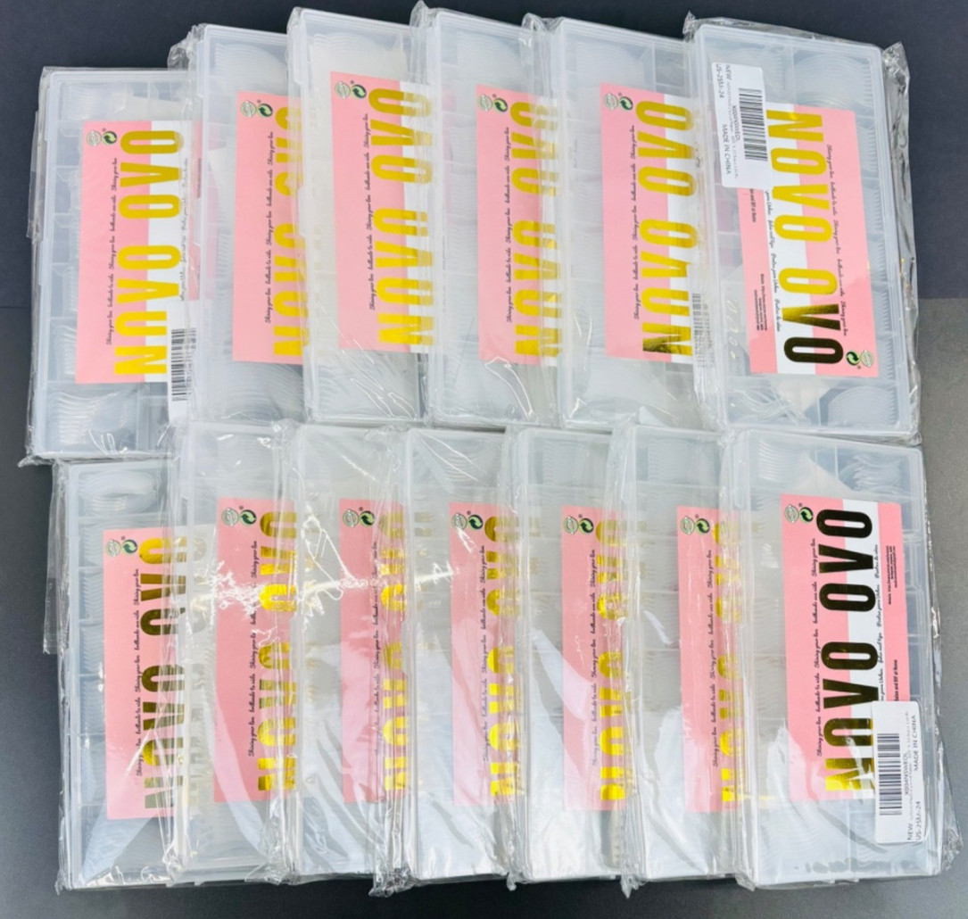 NOVO OVO Lot Of 13 Curved Square Nail Dual Forms Poly Gel Extension Guiding Line