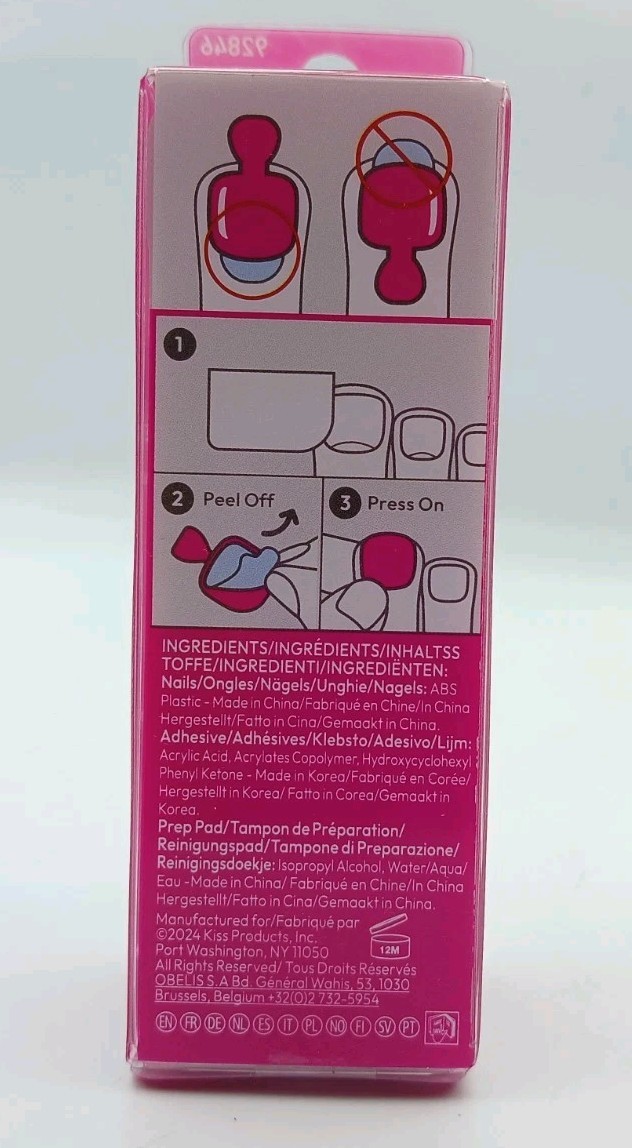 ImPress Womens Sweet As Honey Pink Press On No Glue Pedicure Toenails
