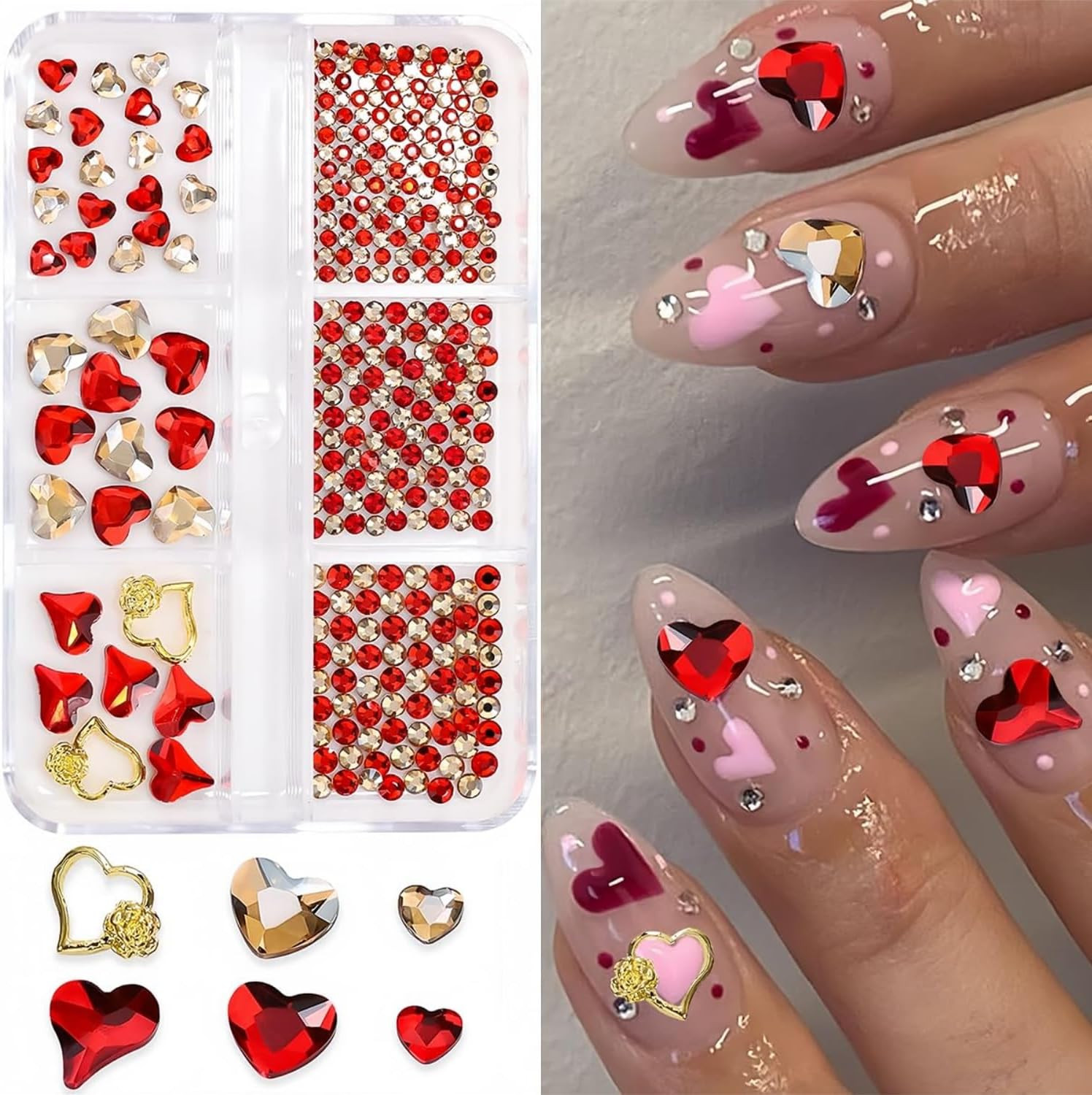 36 Pcs Bow Nail Art Charms 3D Alloy Bow Nail Charms Silver Gold Nail Rhinestones