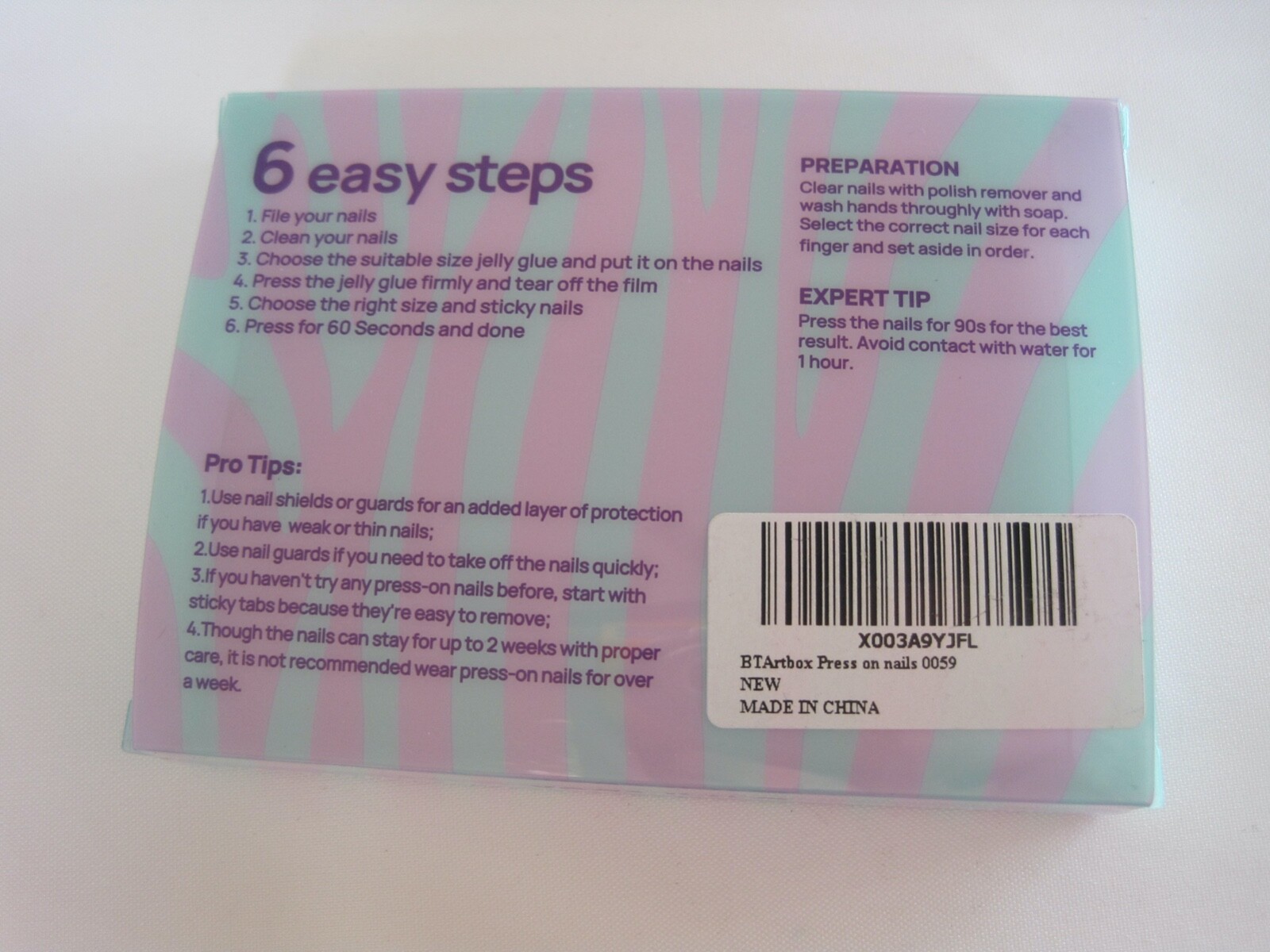 Gel Press – ON Reusable Nails 30 Pieces BT Artbox New