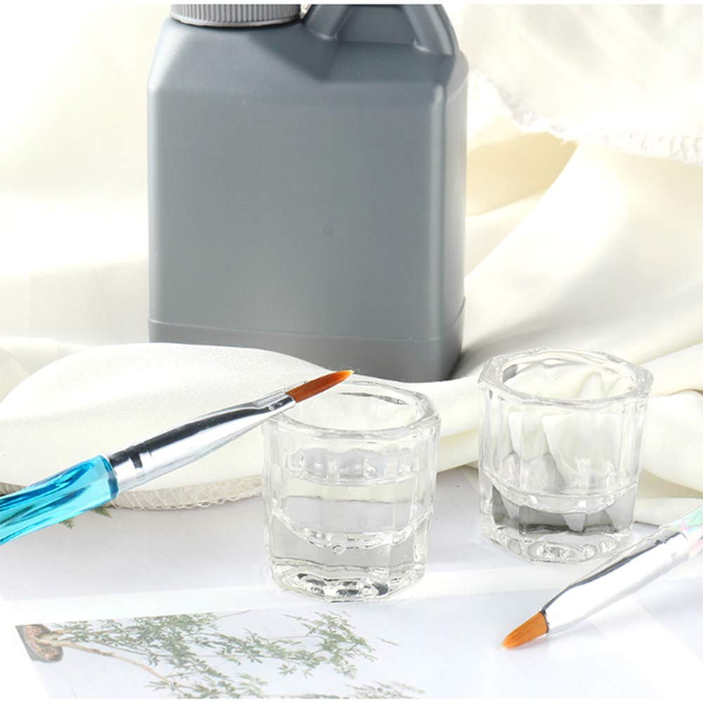 2 Pack Dappen Dish Cups for Nail Art Acrylic Liquid – Clear Glass Nail Monomer L