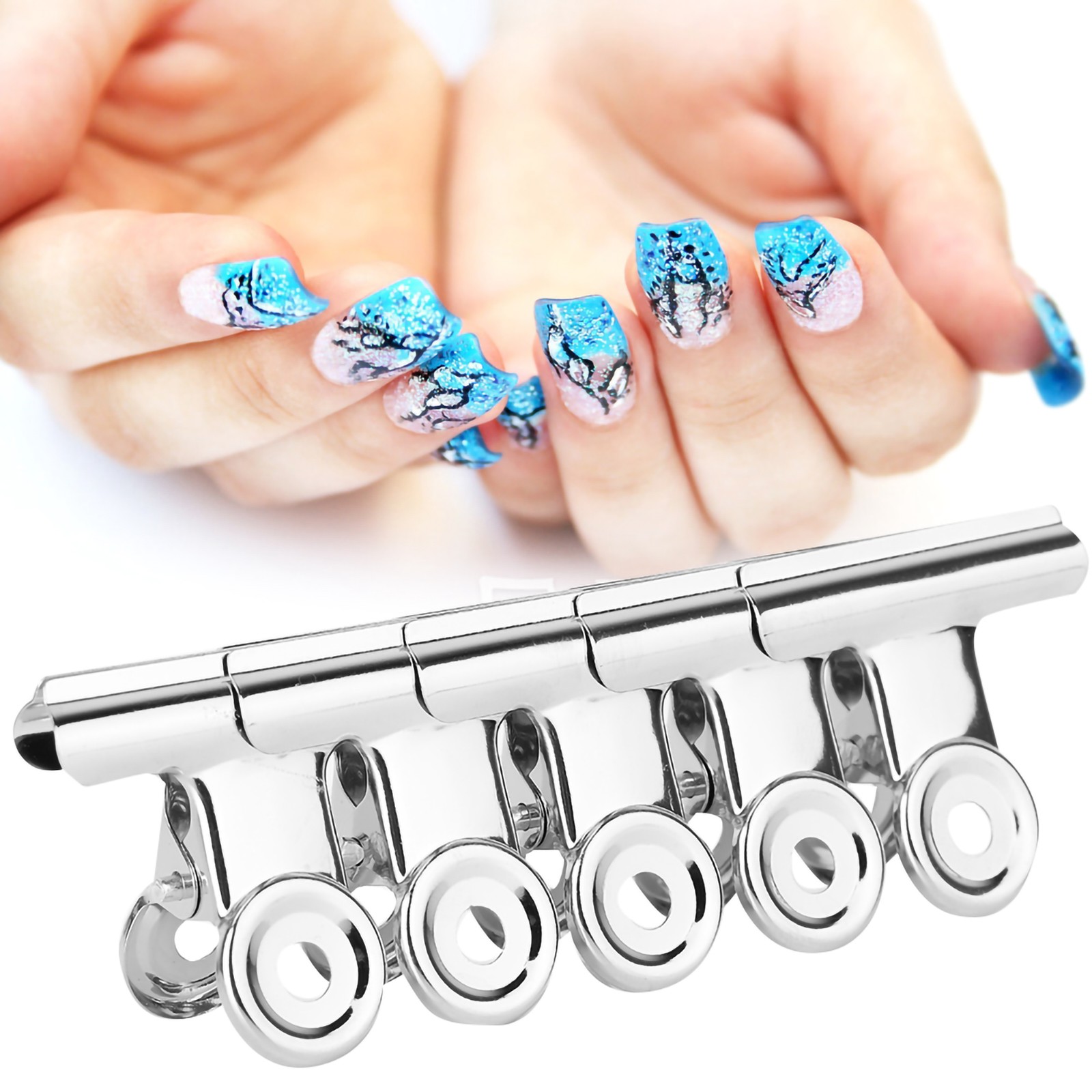 5pcs Stainless Steel Silver C Curve Nail Extension Clips Multifunctional Nai CX4