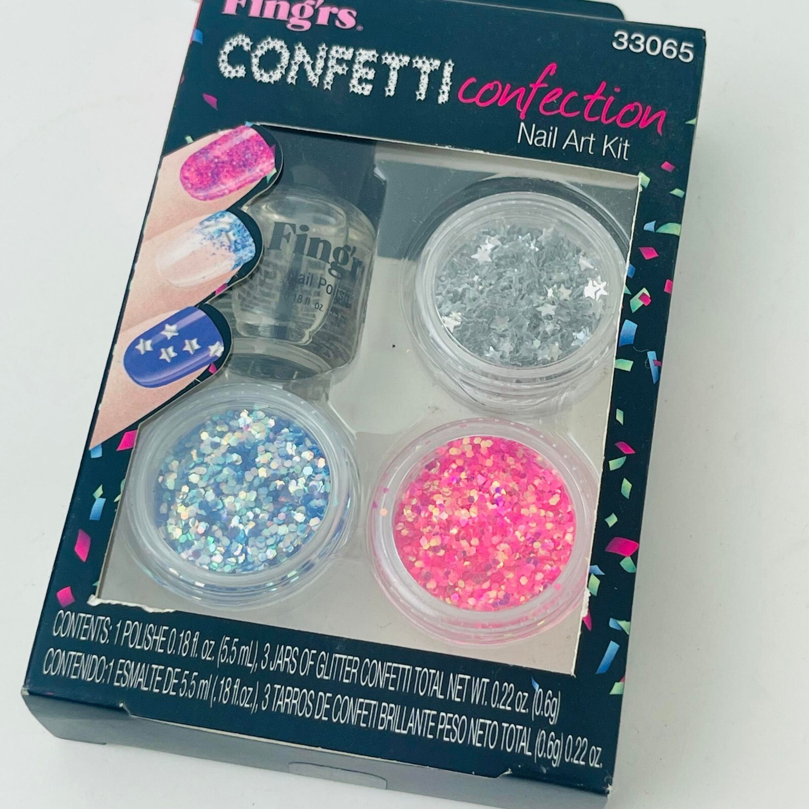 Fing’rs Nail Art Kit Confetti Confection Nail Polish, 5.5ml & 3 Confetti (33065)