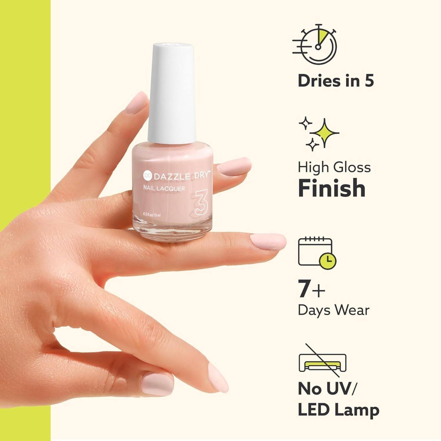 Nail Lacquer (Step 3) – Touch of Love – a Semi-Sheer Pale Chalky Pink. (0.5 Fl O