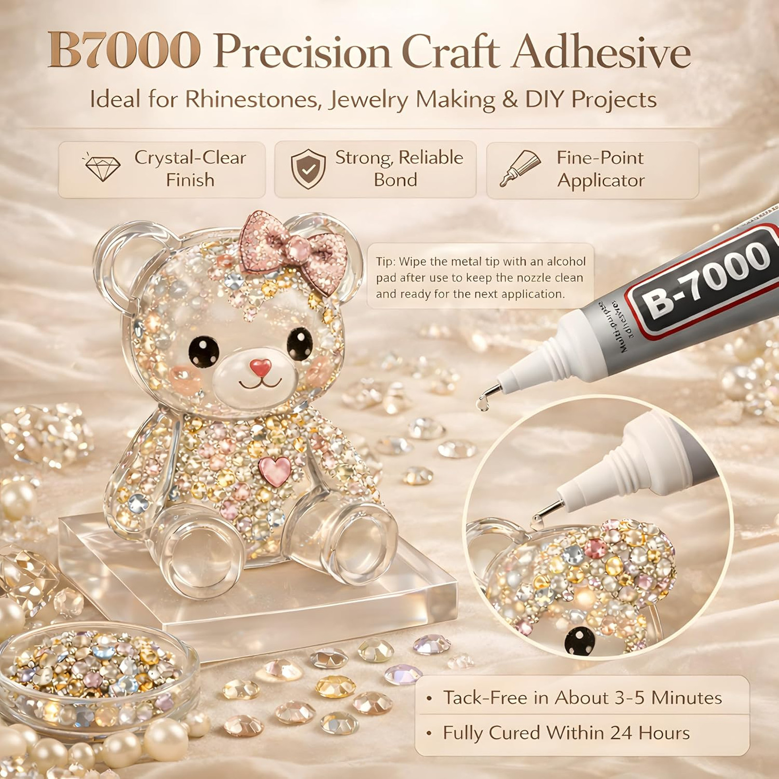 Rhinestone Bedazzling Kit with 40000 Pcs 3mm Resin Jelly Gems 40 Colors for