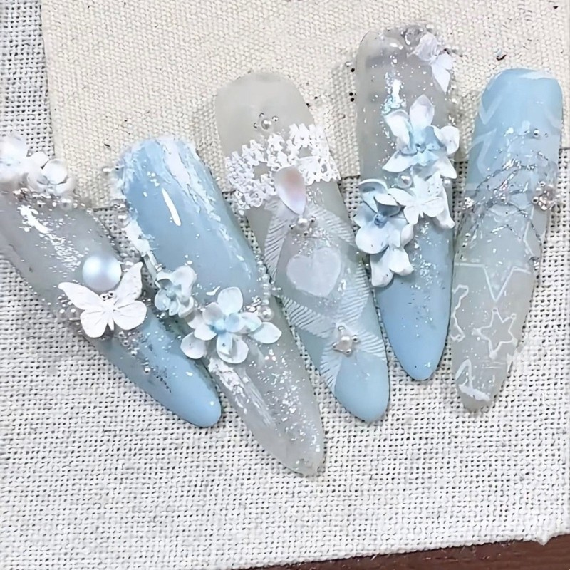 Easy Cleaning 3D Floral Nail Carving Mold For Nail Charm Accessory Crafting
