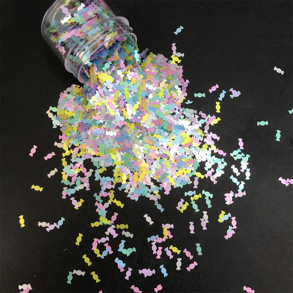 10 Grams Colorful Mix Candy Shape Glitter Sequins Festival Makeup Nail Arts