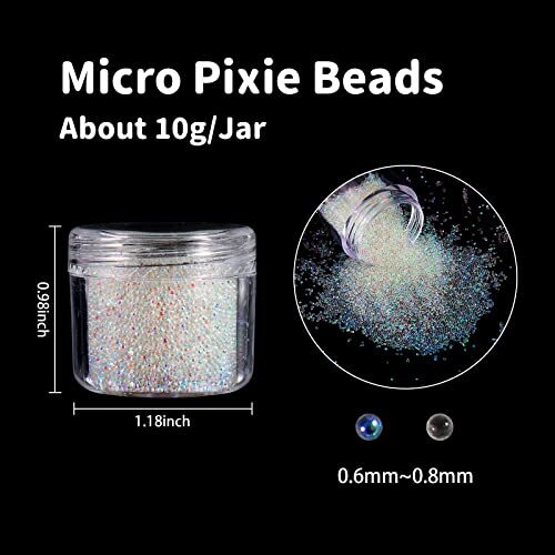 Caviar Beads Nails Micro Pixie Beads 0.6-0.8mm 2 Colors Clear and Crystal AB