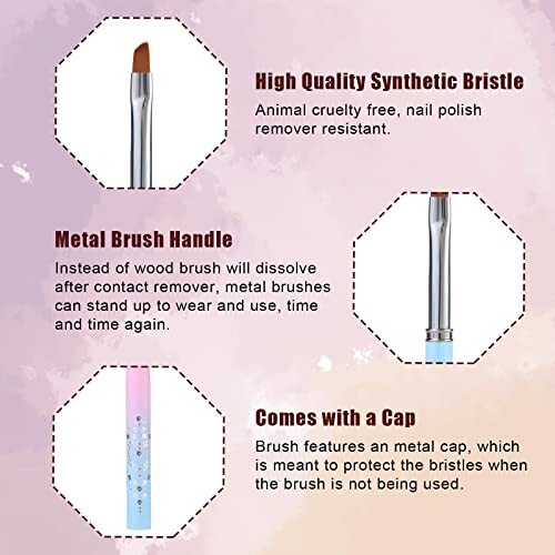 3pcs Nail Art Clean Up Brushes, Nails Painting Brushes, Round & Angled Head