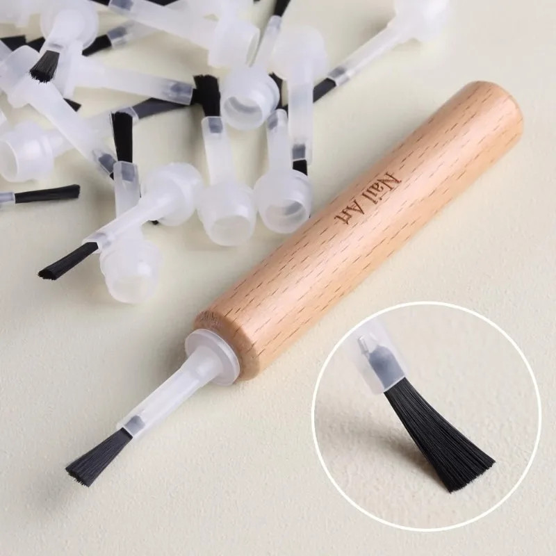 Professional Nail Art Brush Set with Detachable Wooden Grip-Multi-Functional Nai