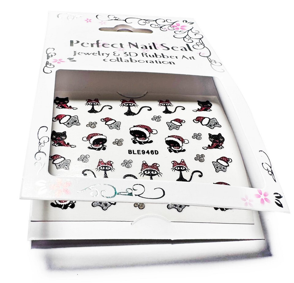 [DDP] 5Pcs Sparkly Colorful Stickers 3D Christmas Nail Snowflake Cartoon Slider