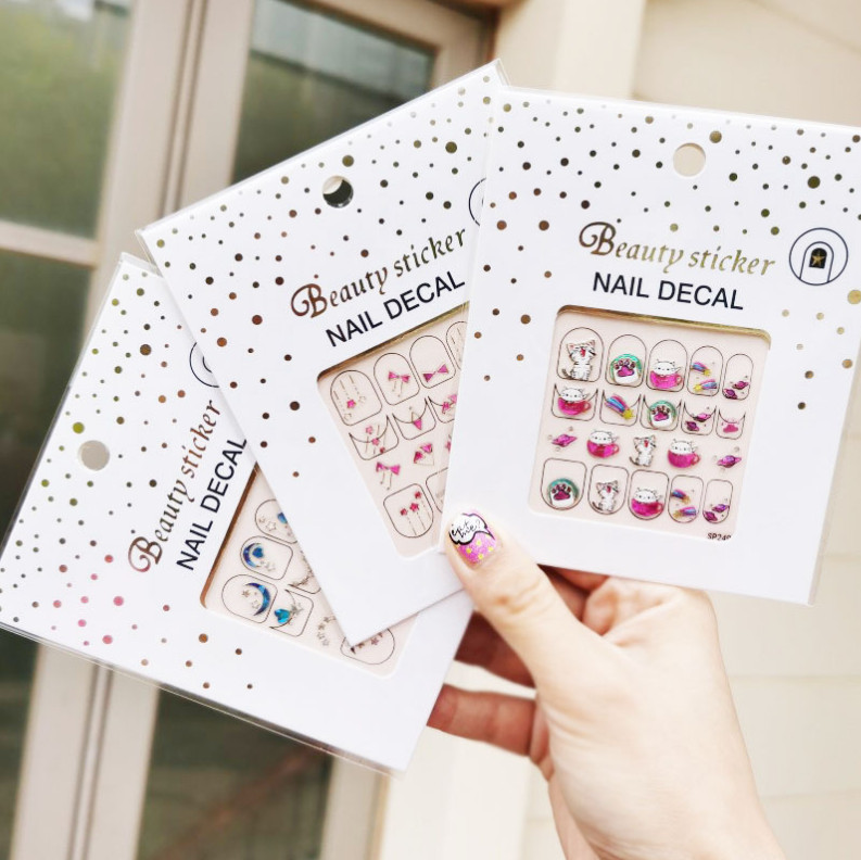 Nail Art 3D Nail Decal Stickers Beauty Sticker Adhesive Gold Snowflake Flower