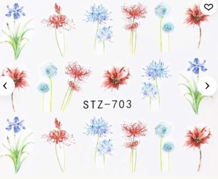 Flower, Floral Nail Art Water Decals DIY Nail (Group 5)