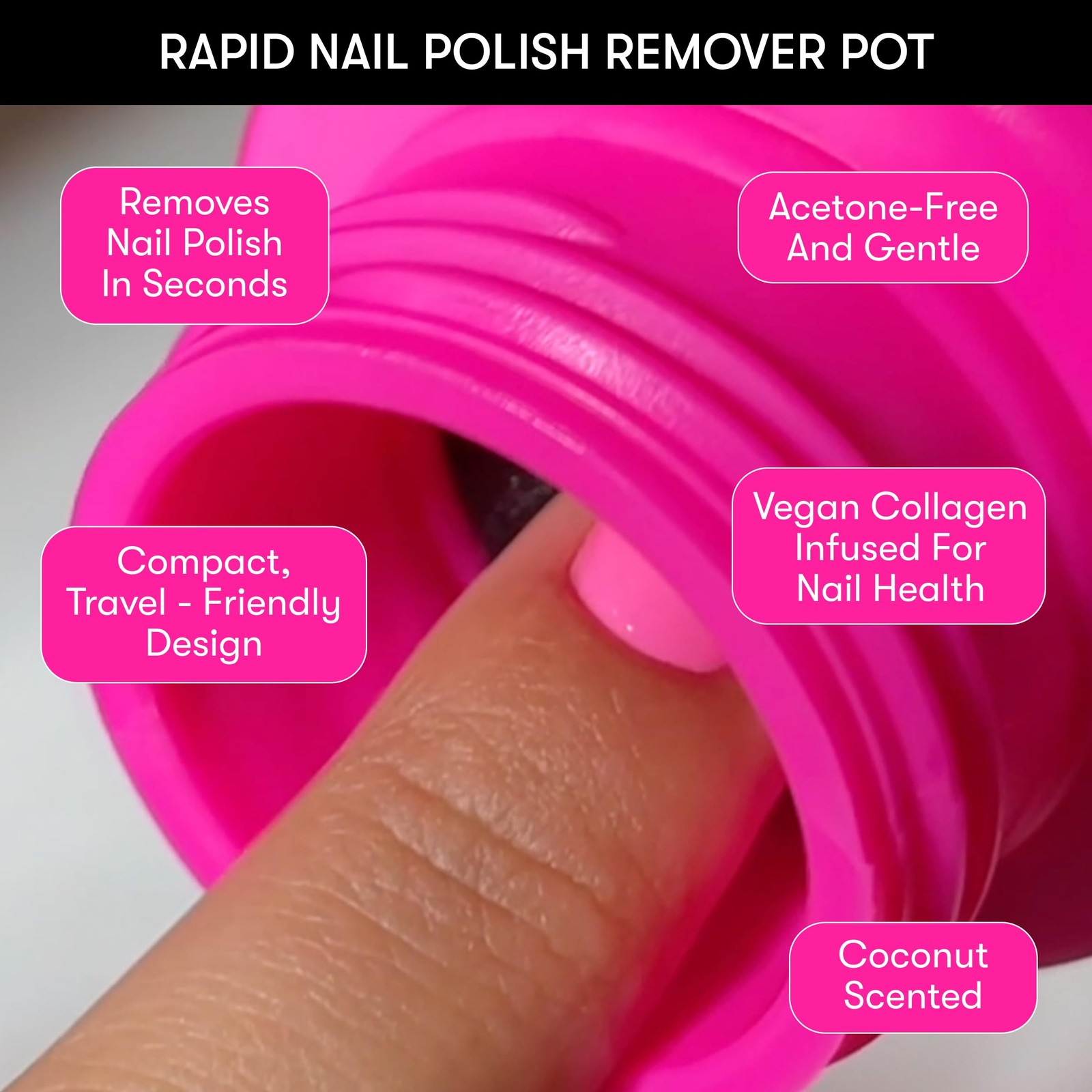 Nails Inc Acetone Free, Vegan Collagen Fueled, 1.69 Fl Oz (Pack of 1), Pink