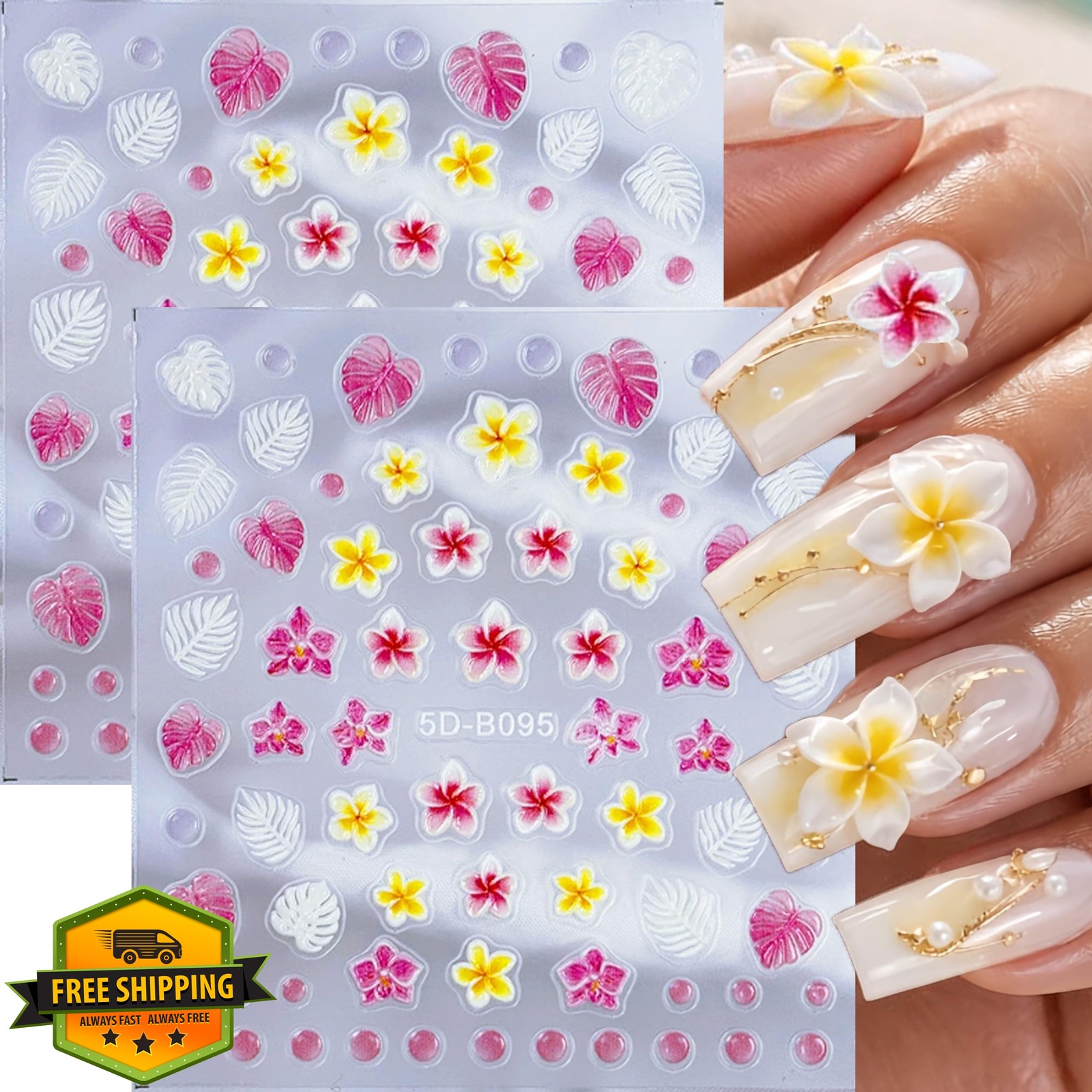Aoustratum Spring Summer Flowers Nail Art Stickers Style03