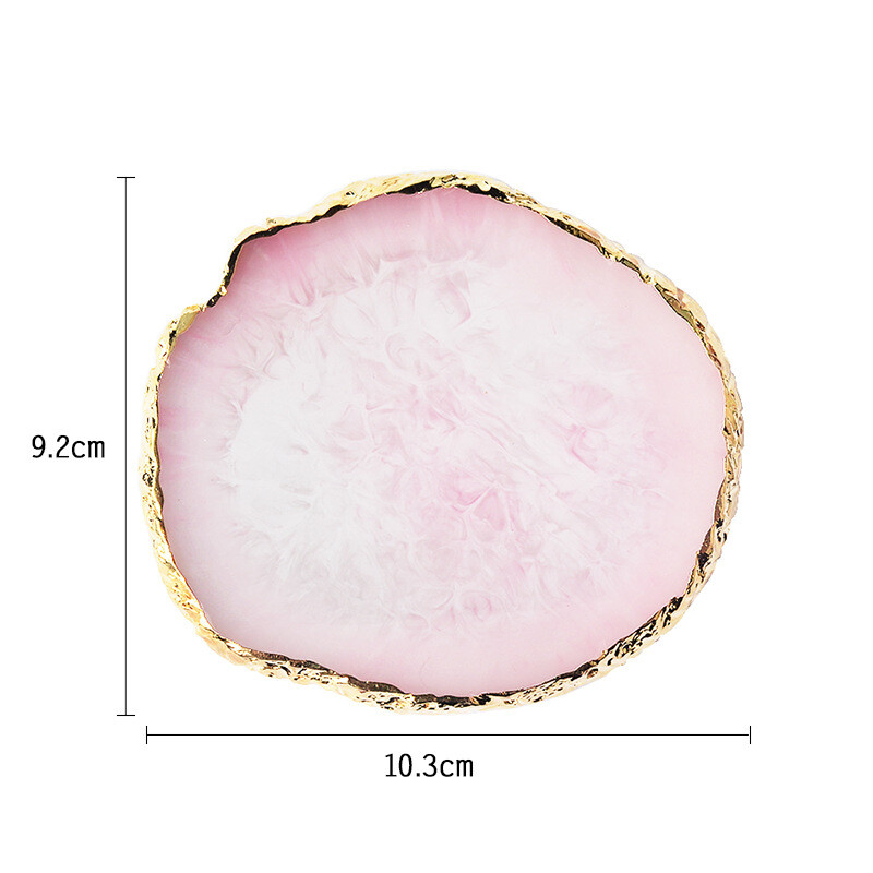 Resin Nail Art Painting Gel Palette Stylish Golden Edge Mix Stir Plate 6 Colors